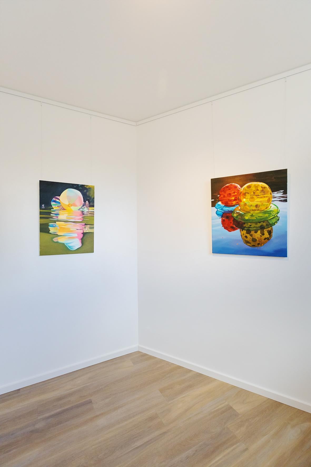 Modernes modernes figuratives Gemälde von Cameron Rudd „Colour Borders“ 2019 70 x 60 cm 2