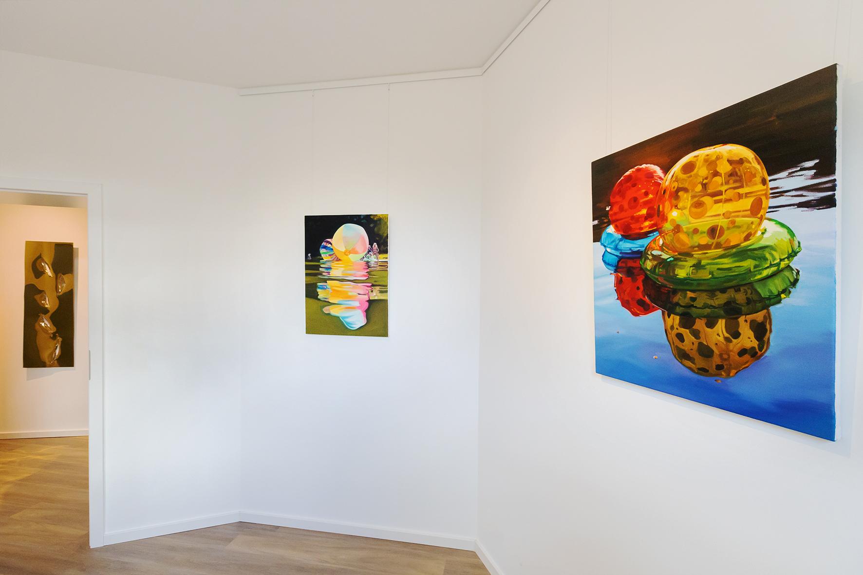 Modernes modernes figuratives Gemälde von Cameron Rudd „Colour Borders“ 2019 70 x 60 cm 3
