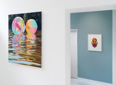 Modern figurative painting by Cameron Rudd from Lake Weißensee 100 x 90 cm