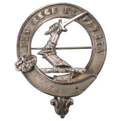 Cameron Scottish Antique Silver Clan Badge, circa 1880