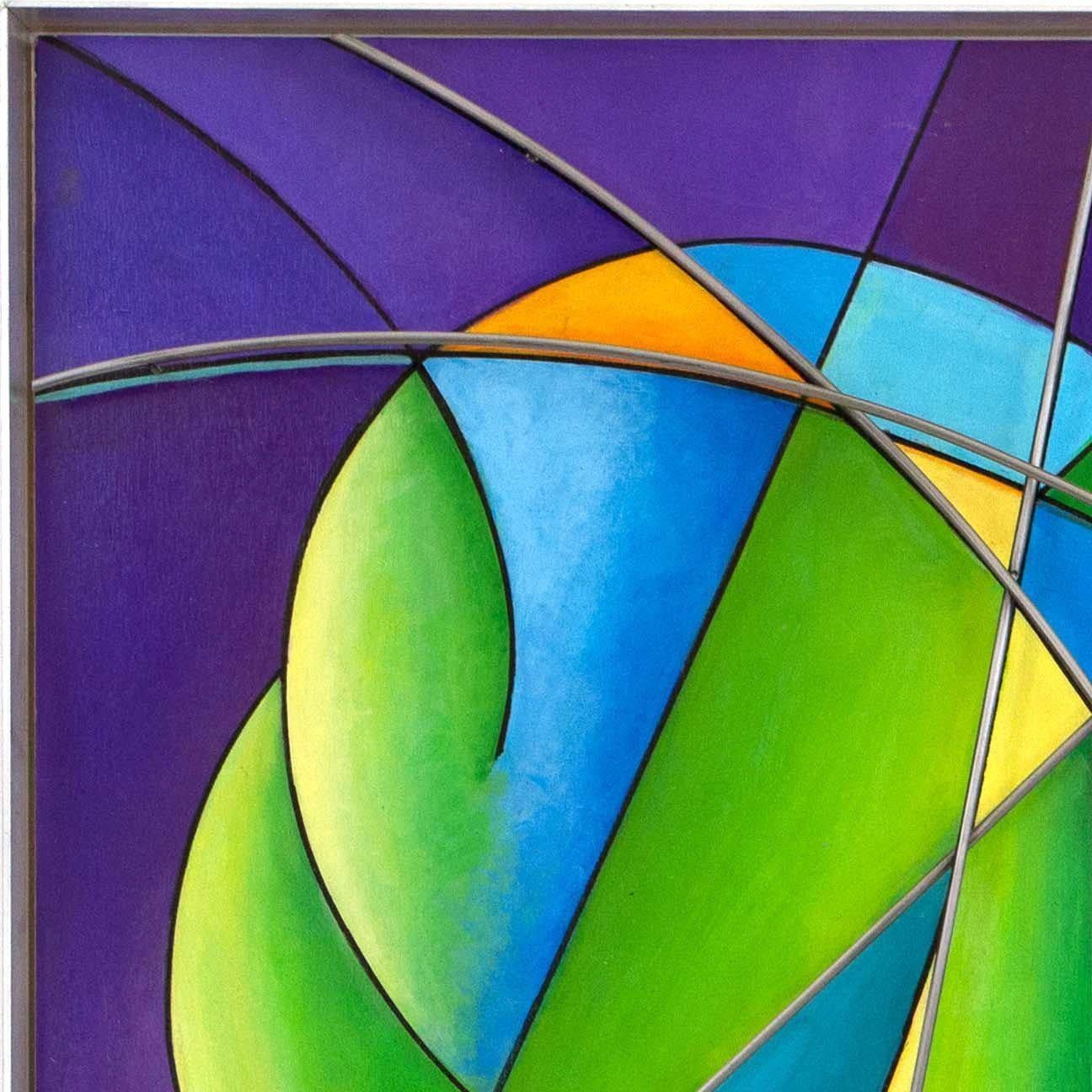 DEEP PURPLE contemporary colorful wall sculpture - Sculpture by Camey McGilvray