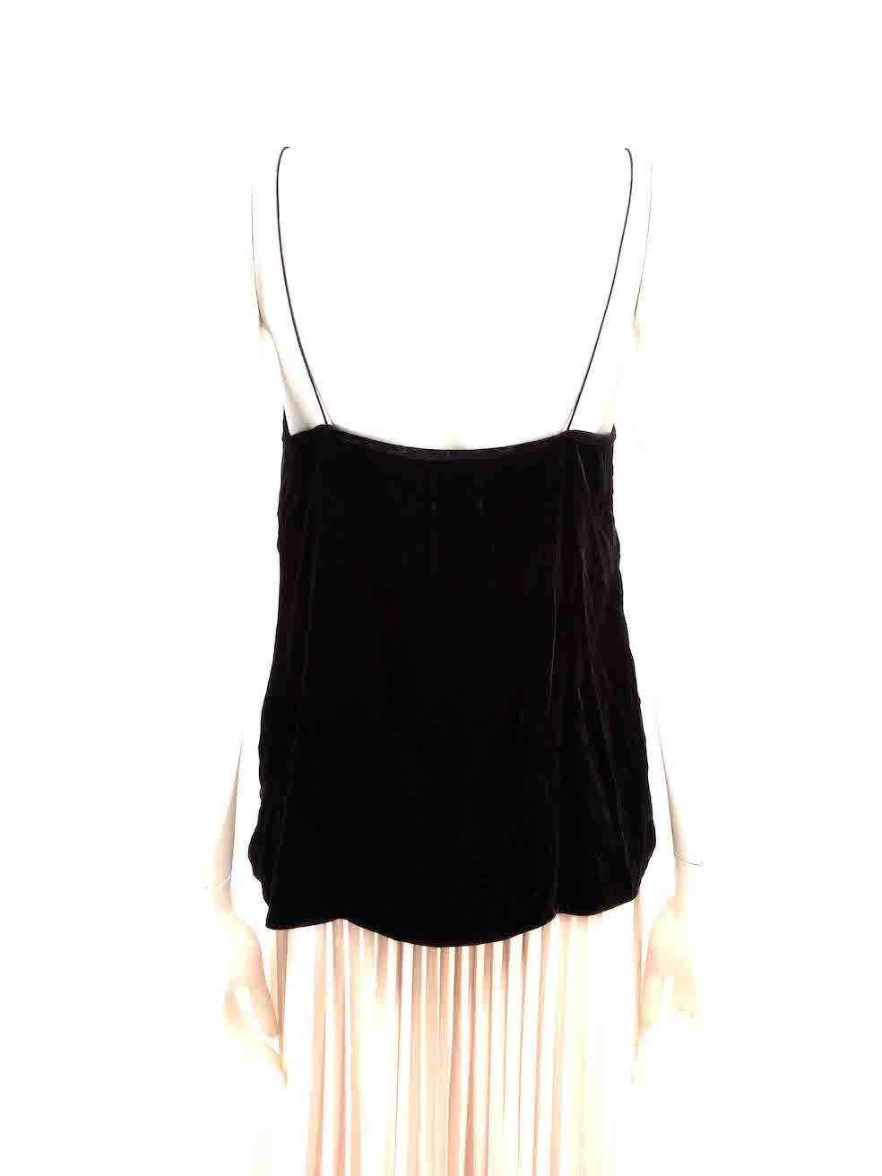 Cami NYC Black Velvet Spaghetti Strap Camisole Size S In Good Condition For Sale In London, GB