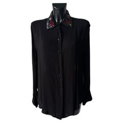 Camicia Ferretti con collo in pailettes