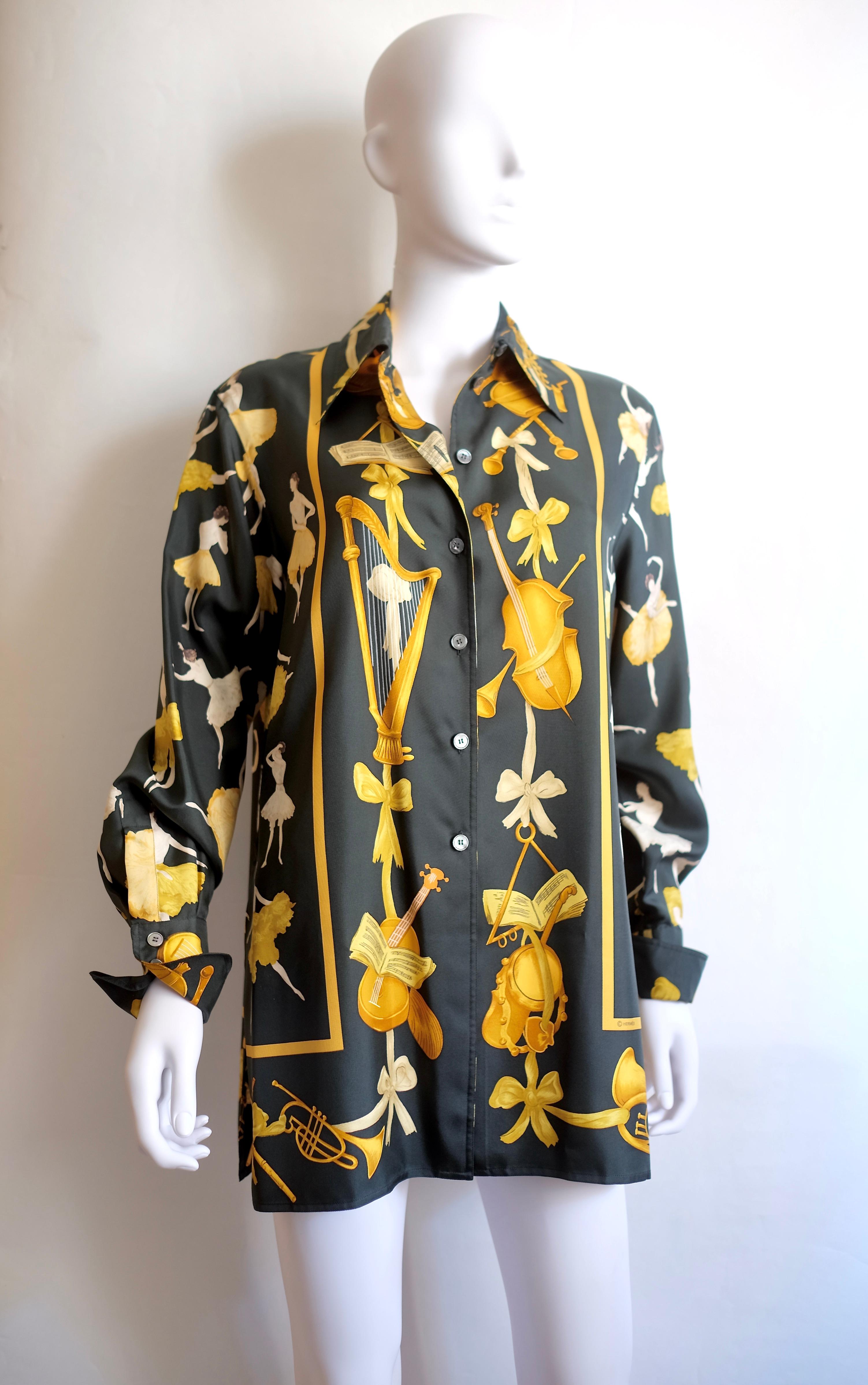 Hermès Vintage Selection by Corrado Luxury - Extraordinary very rare pure silk shirt with iconic 