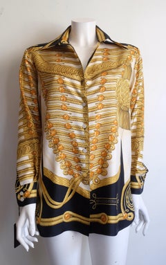 Camicia Hermès Iconic Silk Scarf "Brandebourgs" by Caty Latham