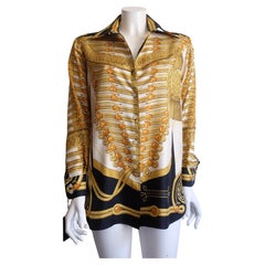 Hermès Iconic Silk Scarf "Brandebourgs" Shirt by Caty Latham