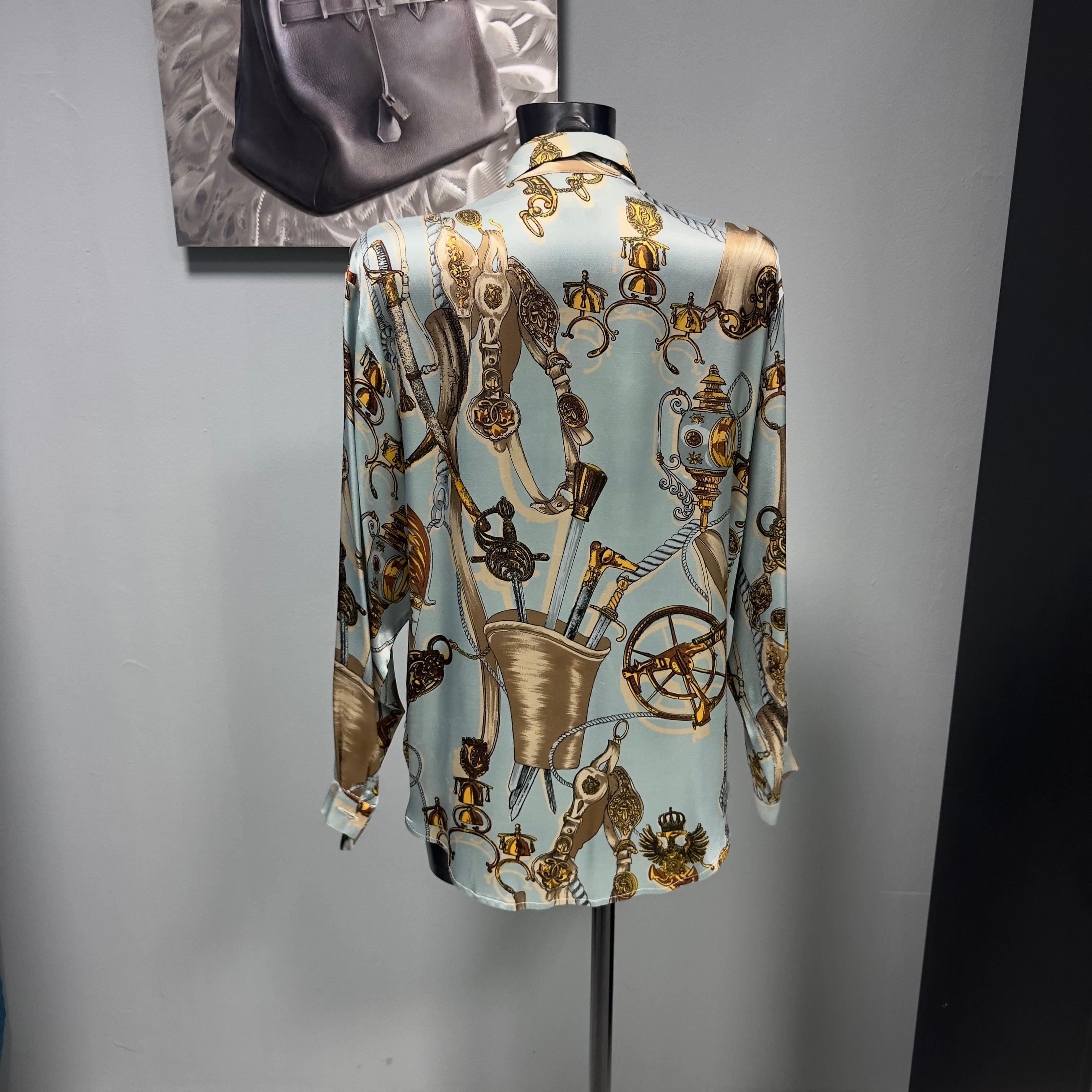 Grigio Camicia in seta Marina Babini