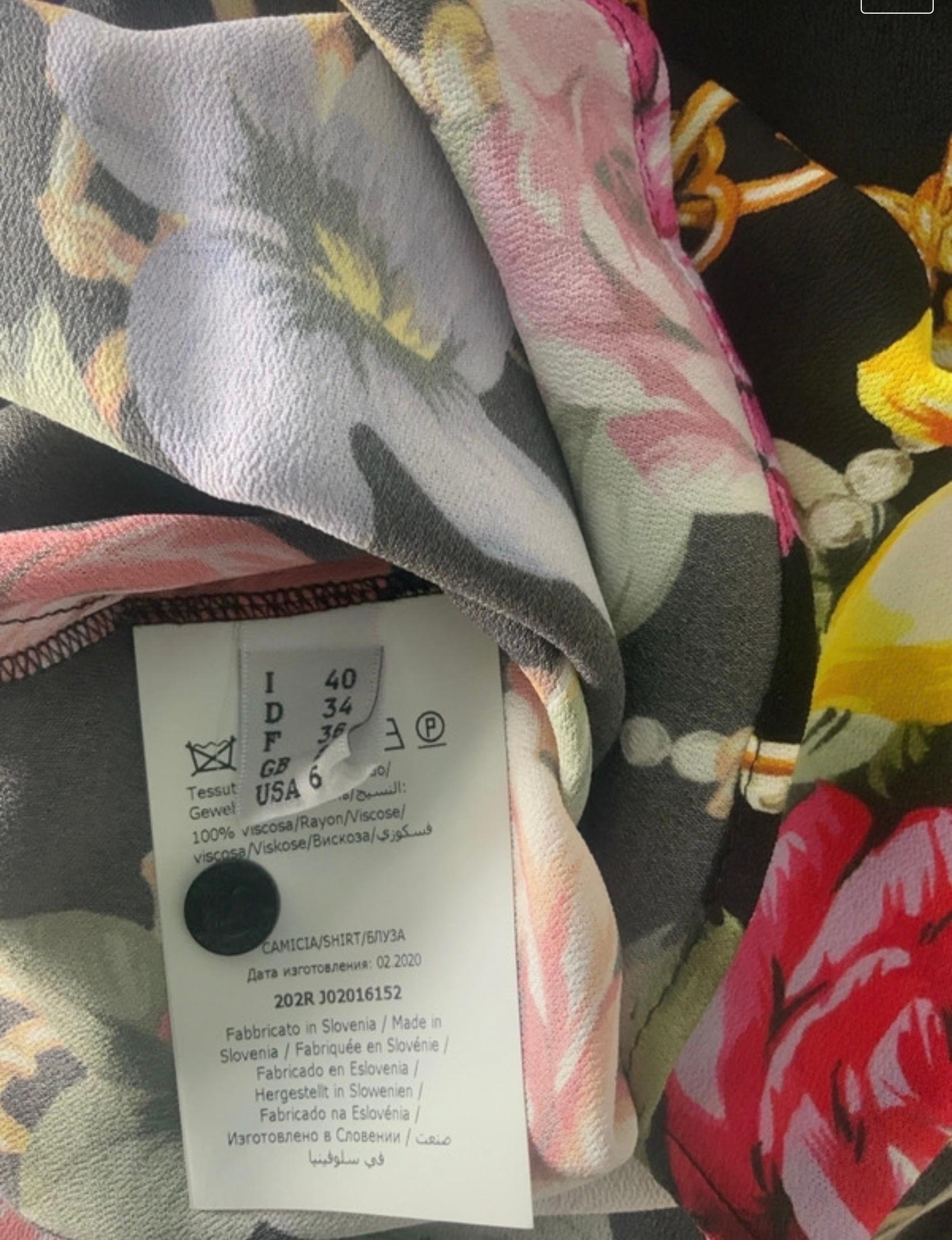 Camicia Moschino multicolor nuova con cartellino For Sale 7