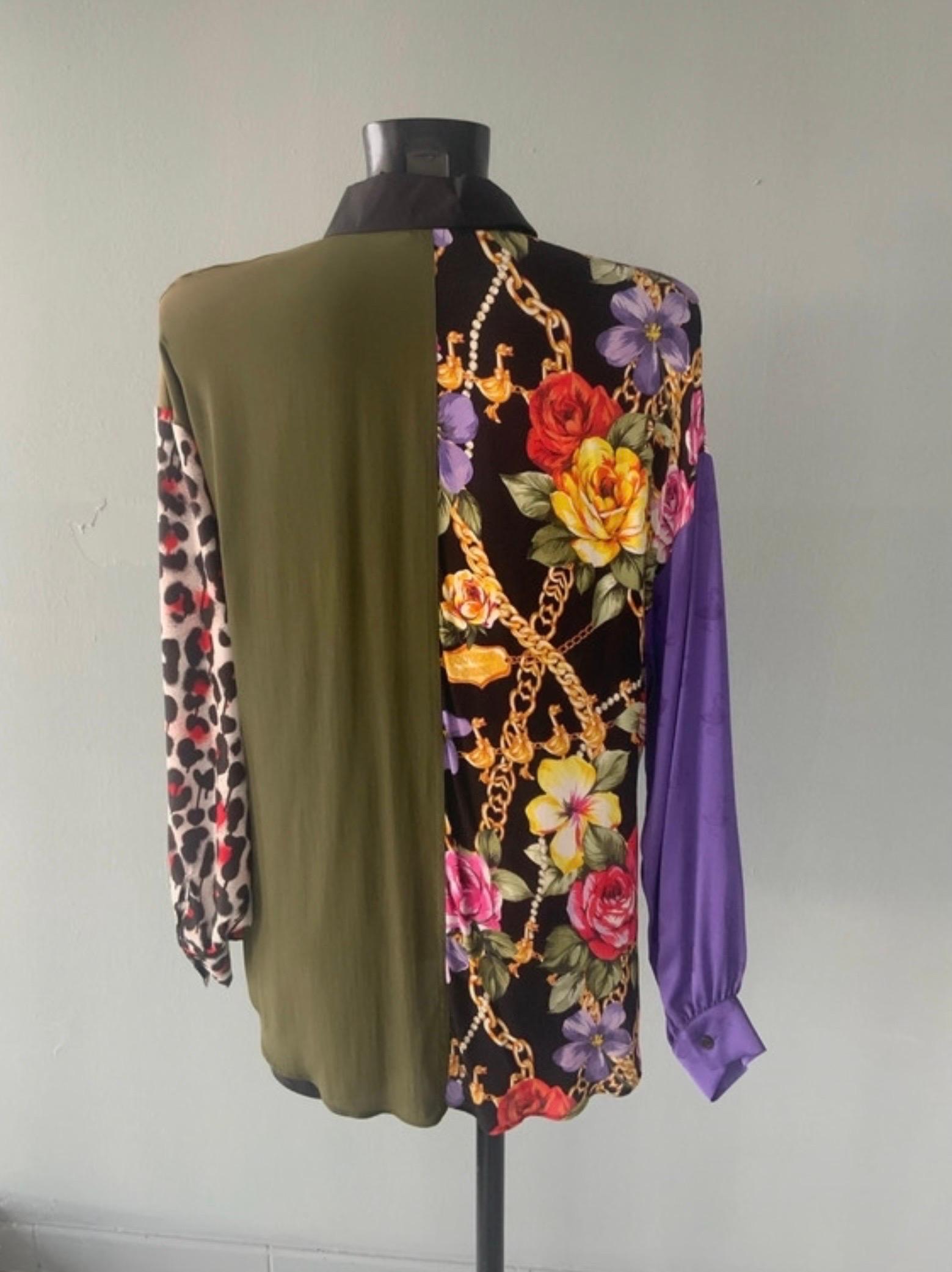Black Camicia Moschino multicolor nuova con cartellino For Sale