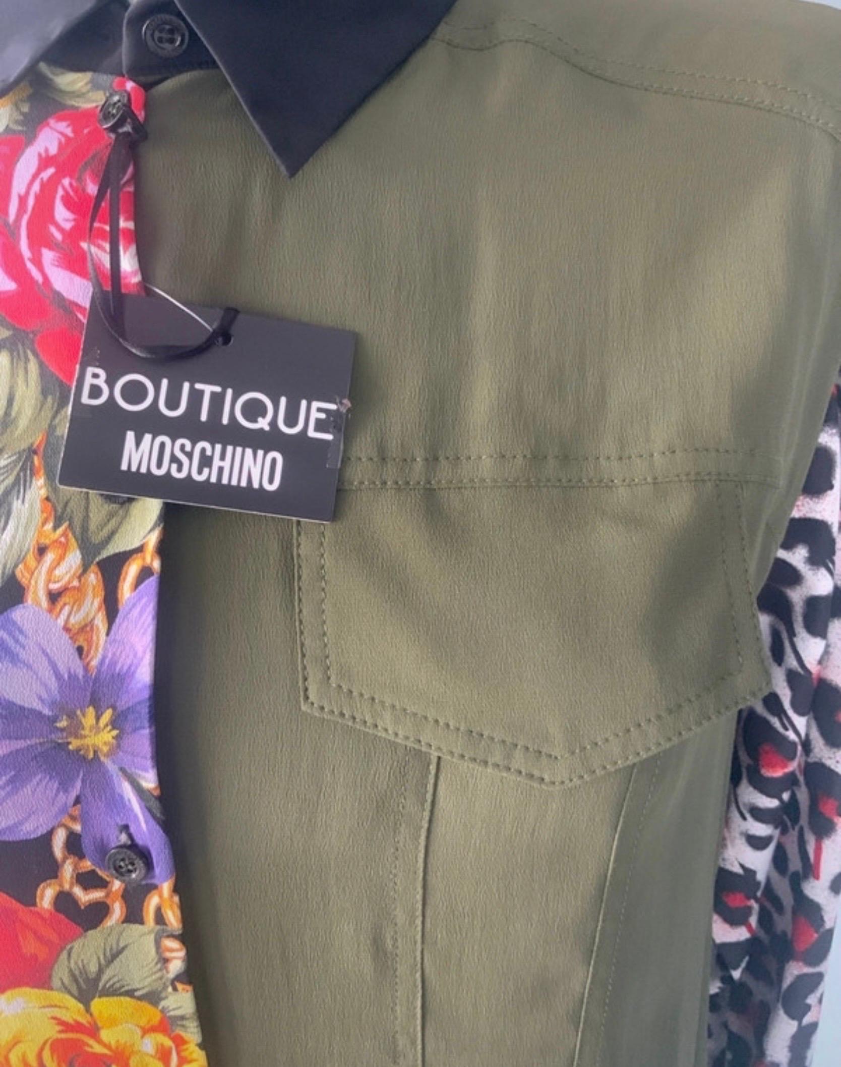 Camicia Moschino multicolor nuova con cartellino For Sale 2