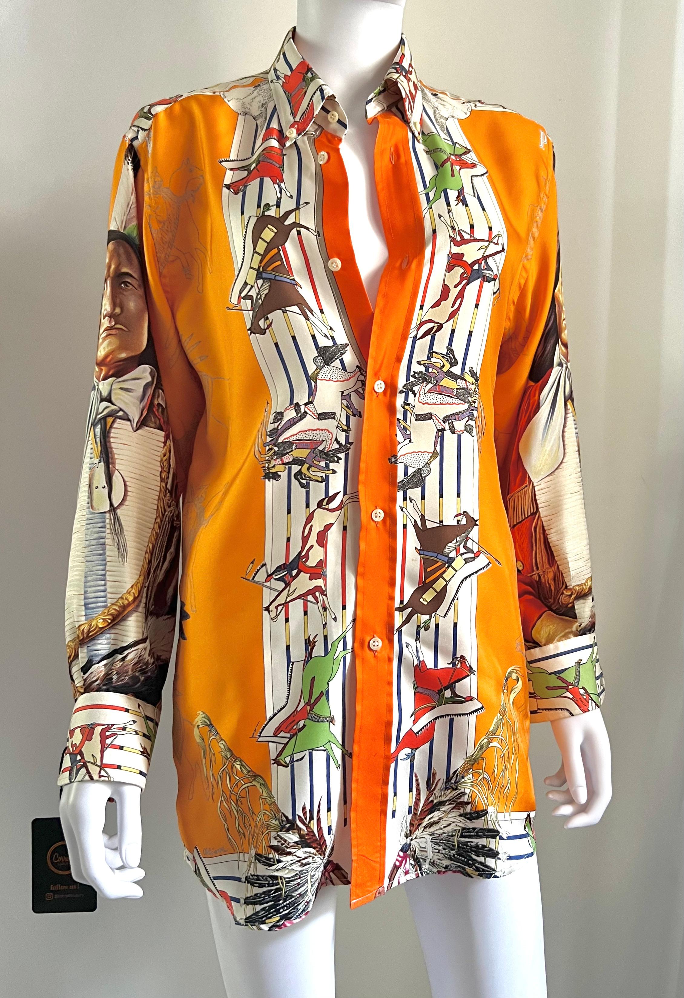Camisa de seda para hombre 'Pani La Shar Pawnee' By Oliver Kermit en venta 10