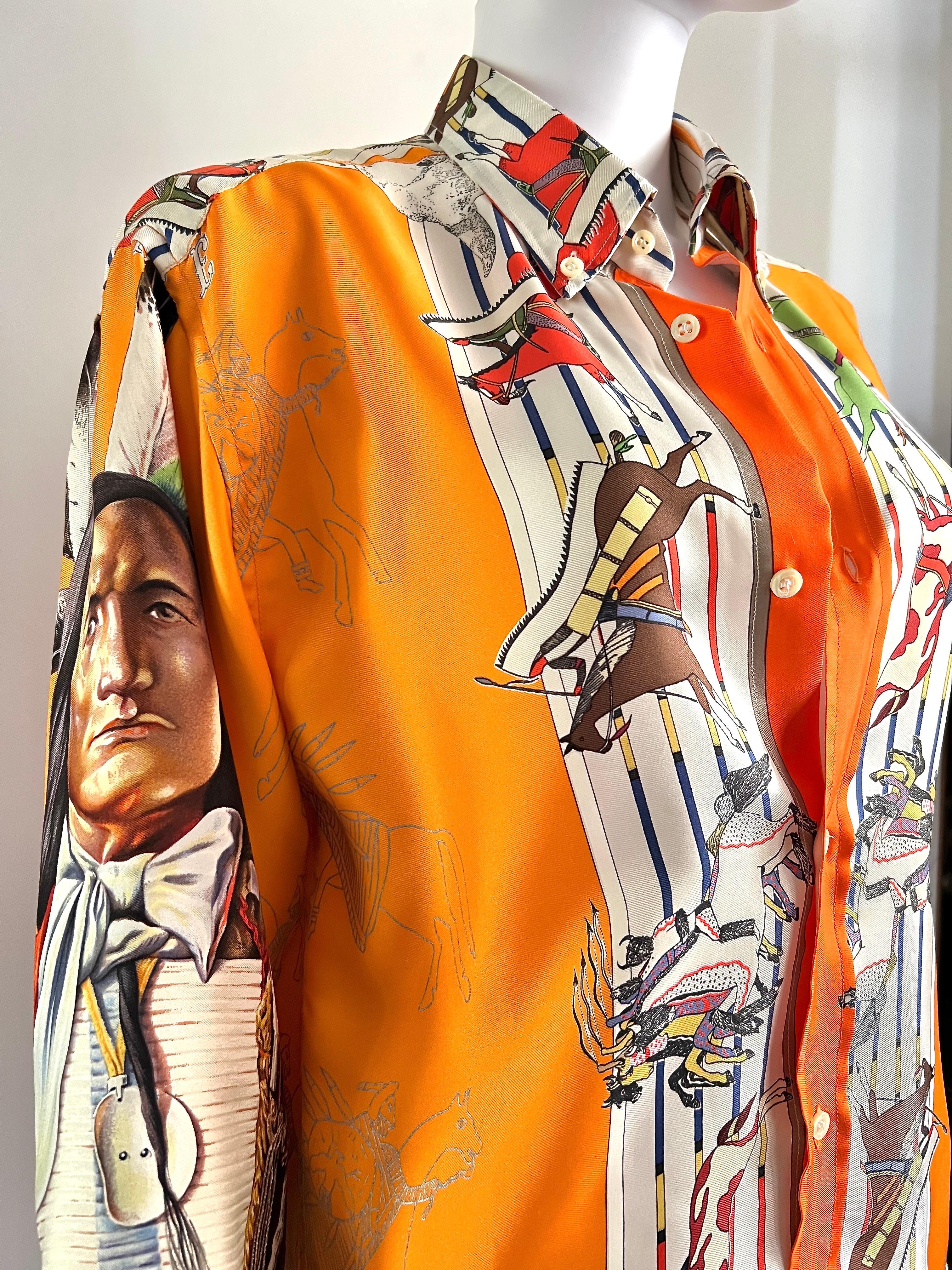 Camisa de seda para hombre 'Pani La Shar Pawnee' By Oliver Kermit en venta 11
