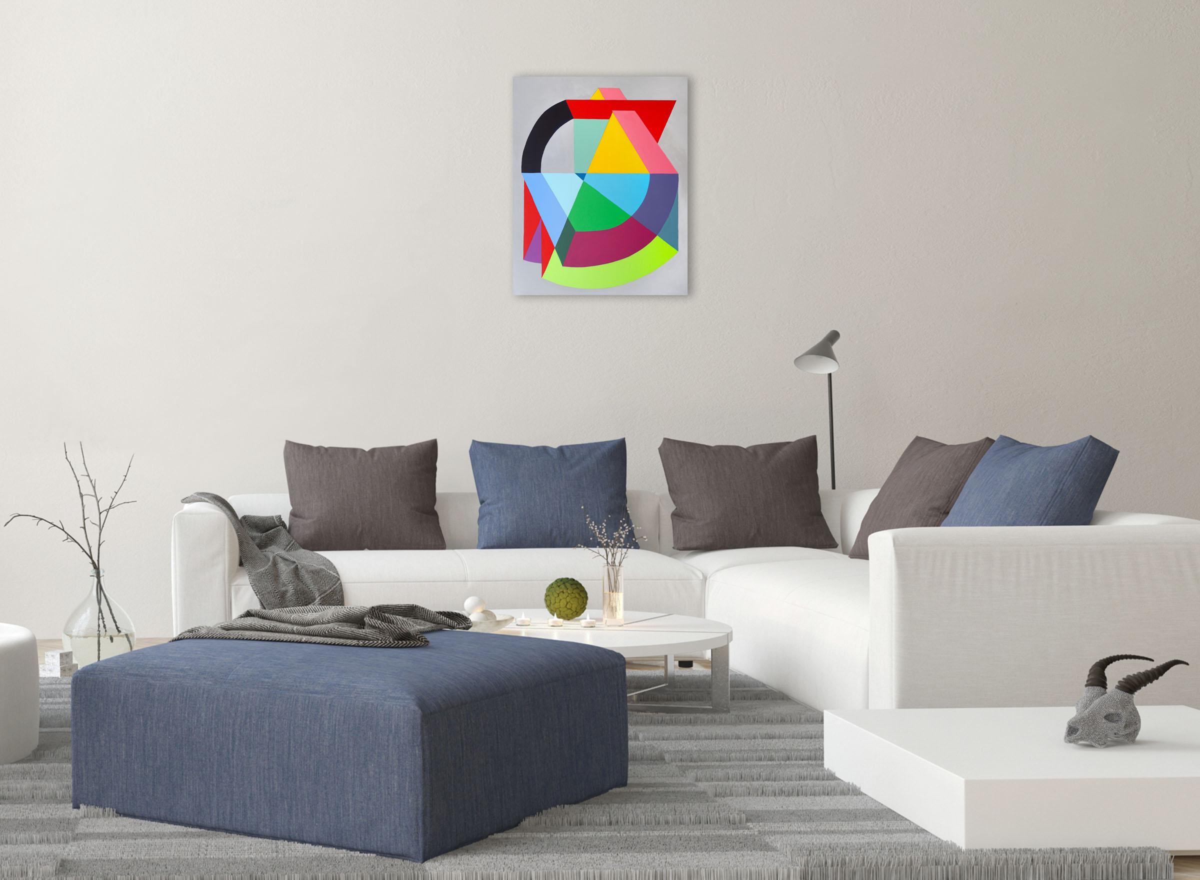 Circular Illusion (Abstract painting) - Painting by Camila Quintero