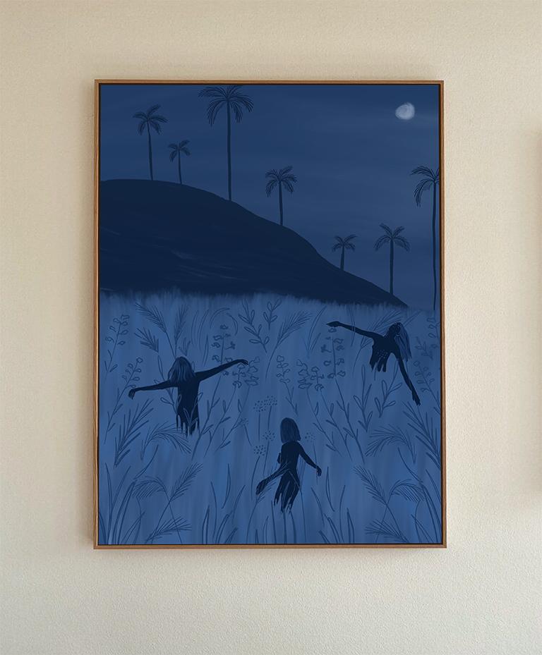 Tanzen im Mondlicht (Abstrakt), Print, von Camila Tobon