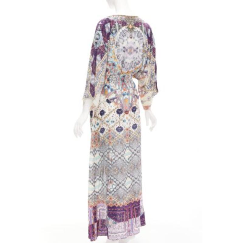CAMILLA 2016 Tales Of Tatiana Vestido estampado floral embellecido 100% seda S en venta 1