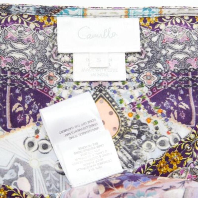 CAMILLA 2016 Tales Of Tatiana Vestido estampado floral embellecido 100% seda S en venta 3