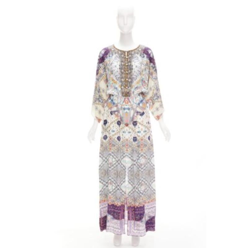 CAMILLA 2016 Tales Of Tatiana Vestido estampado floral embellecido 100% seda S en venta 4