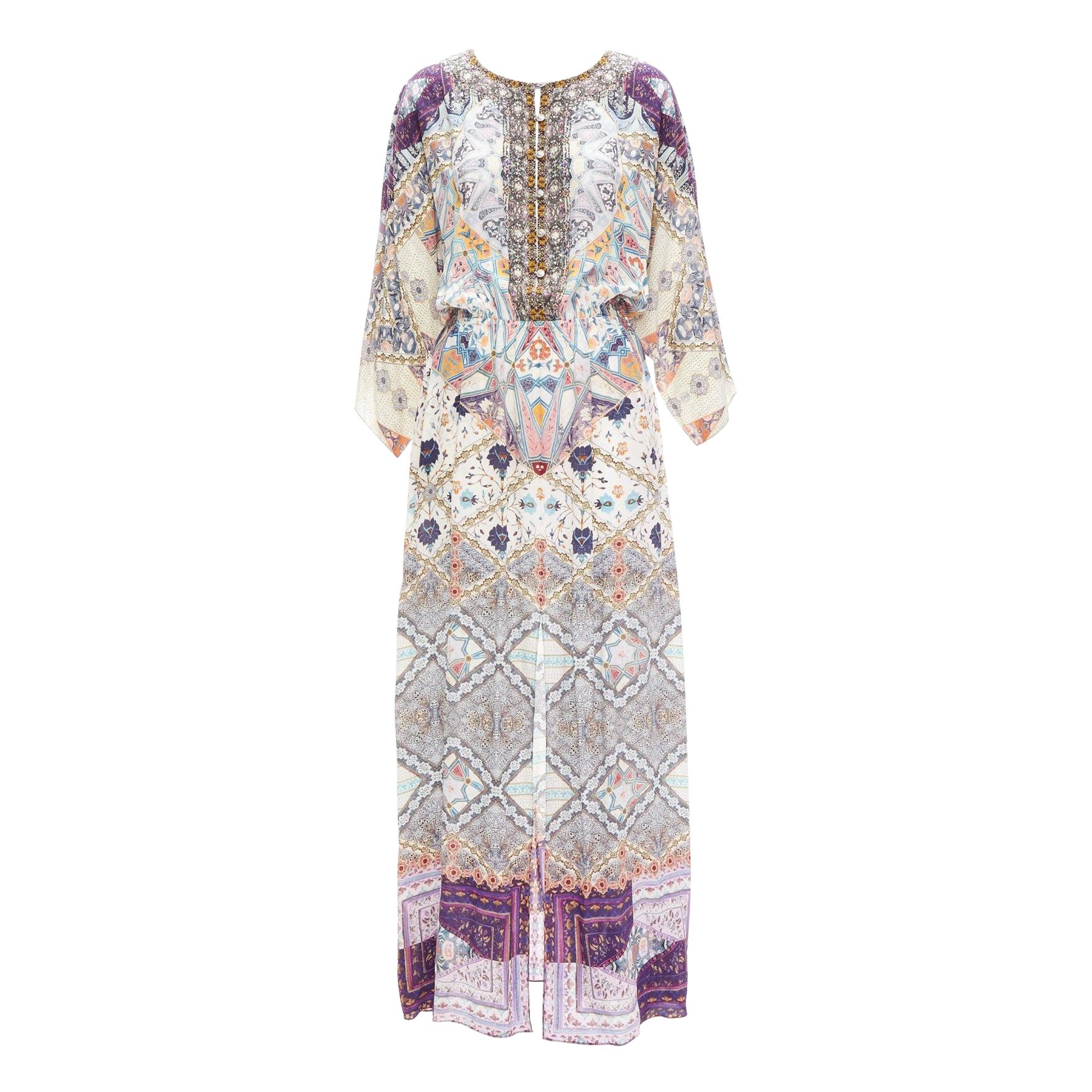 CAMILLA 2016 Tales Of Tatiana 100% silk embellished floral print dress S