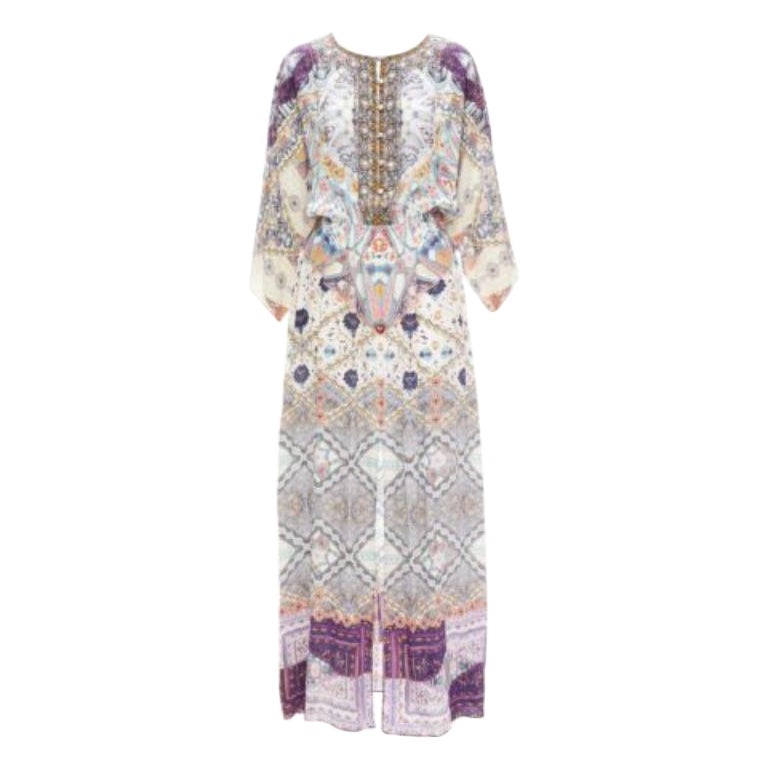 CAMILLA 2016 Tales Of Tatiana Robe à imprimé floral embellie 100 % soie S
