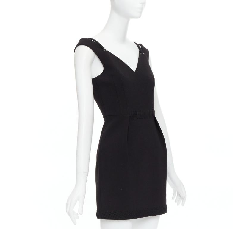 CAMILLA AND MARC Stella minivestido negro de hombros fríos con apliques de cuerda UK6 XS Negro en venta