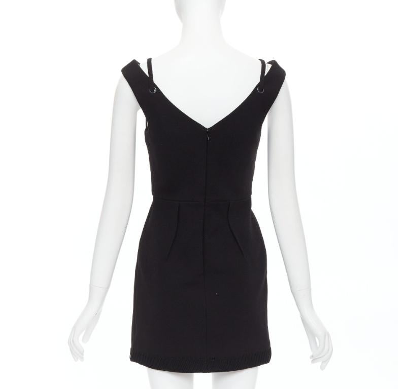 De las mujeres CAMILLA AND MARC Stella minivestido negro de hombros fríos con apliques de cuerda UK6 XS en venta