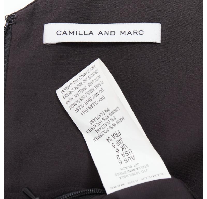 CAMILLA AND MARC Stella minivestido negro de hombros fríos con apliques de cuerda UK6 XS en venta 3