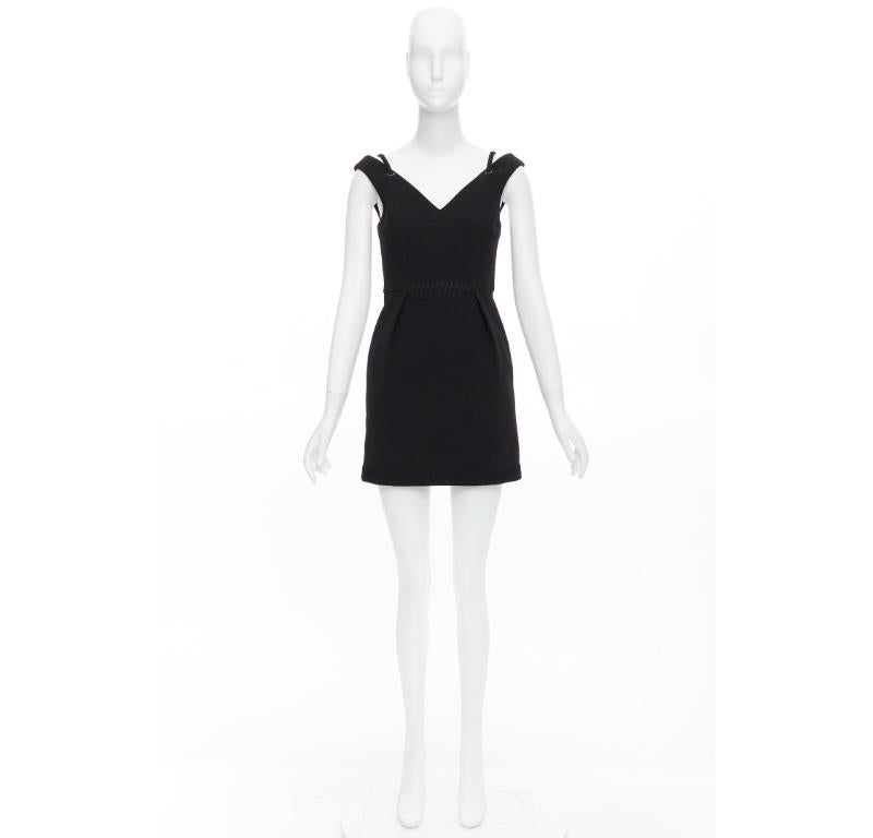 CAMILLA AND MARC Stella minivestido negro de hombros fríos con apliques de cuerda UK6 XS en venta 4