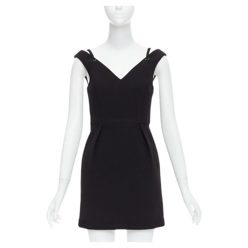 CAMILLA AND MARC Stella minivestido negro de hombros fríos con apliques de cuerda UK6 XS en venta