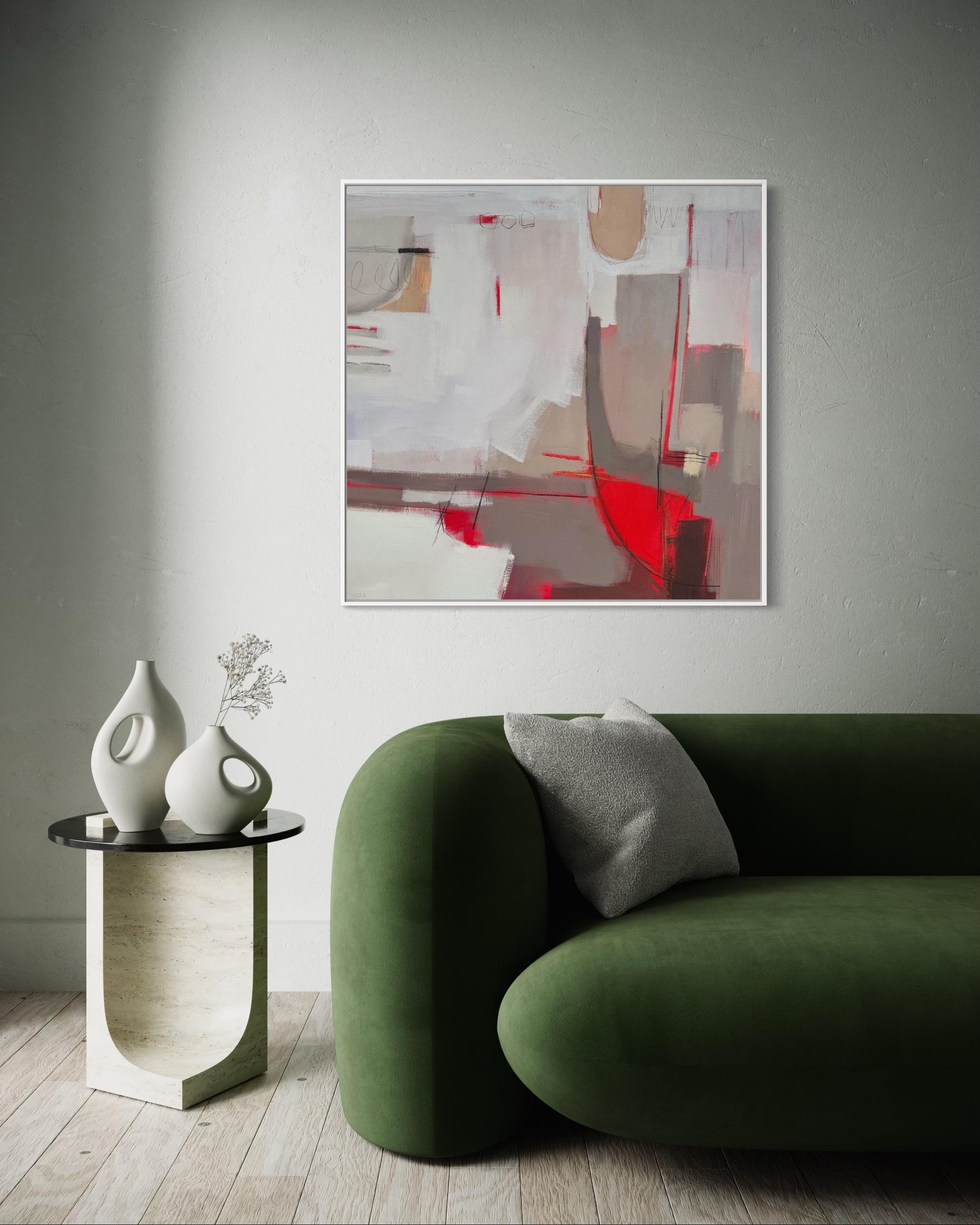 Crimson Whisper, Contemporary, Abstract, Original For Sale 2