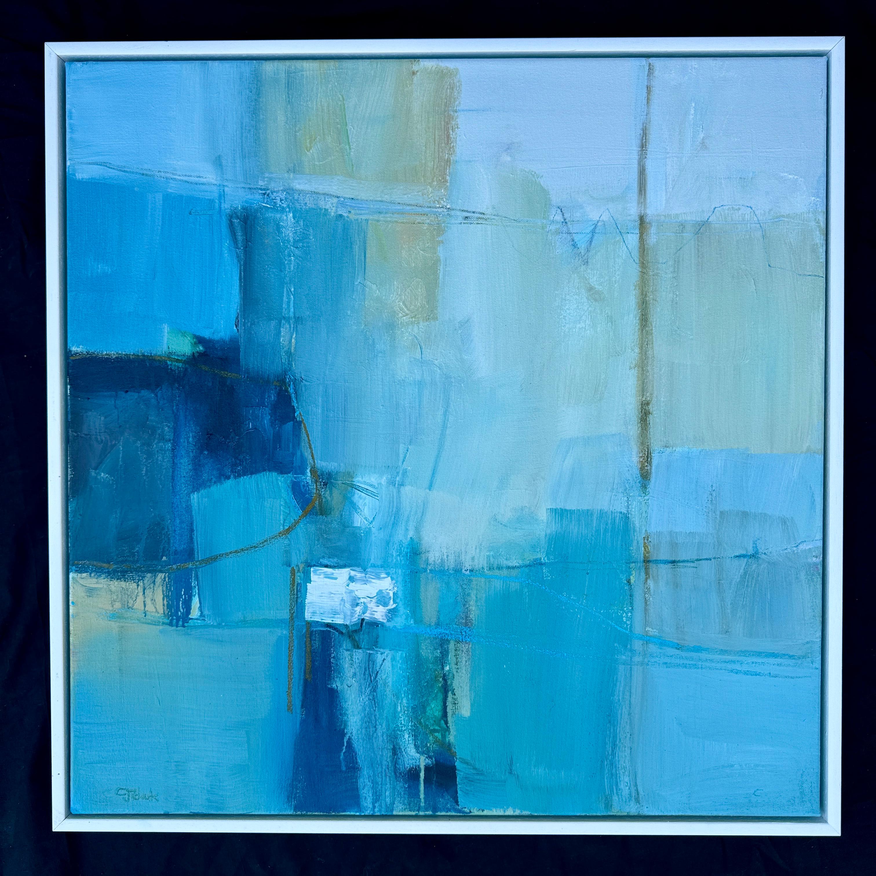Puerto y Surf, Pintura original, Abstracto, Paisaje - Painting de Camilla Clark