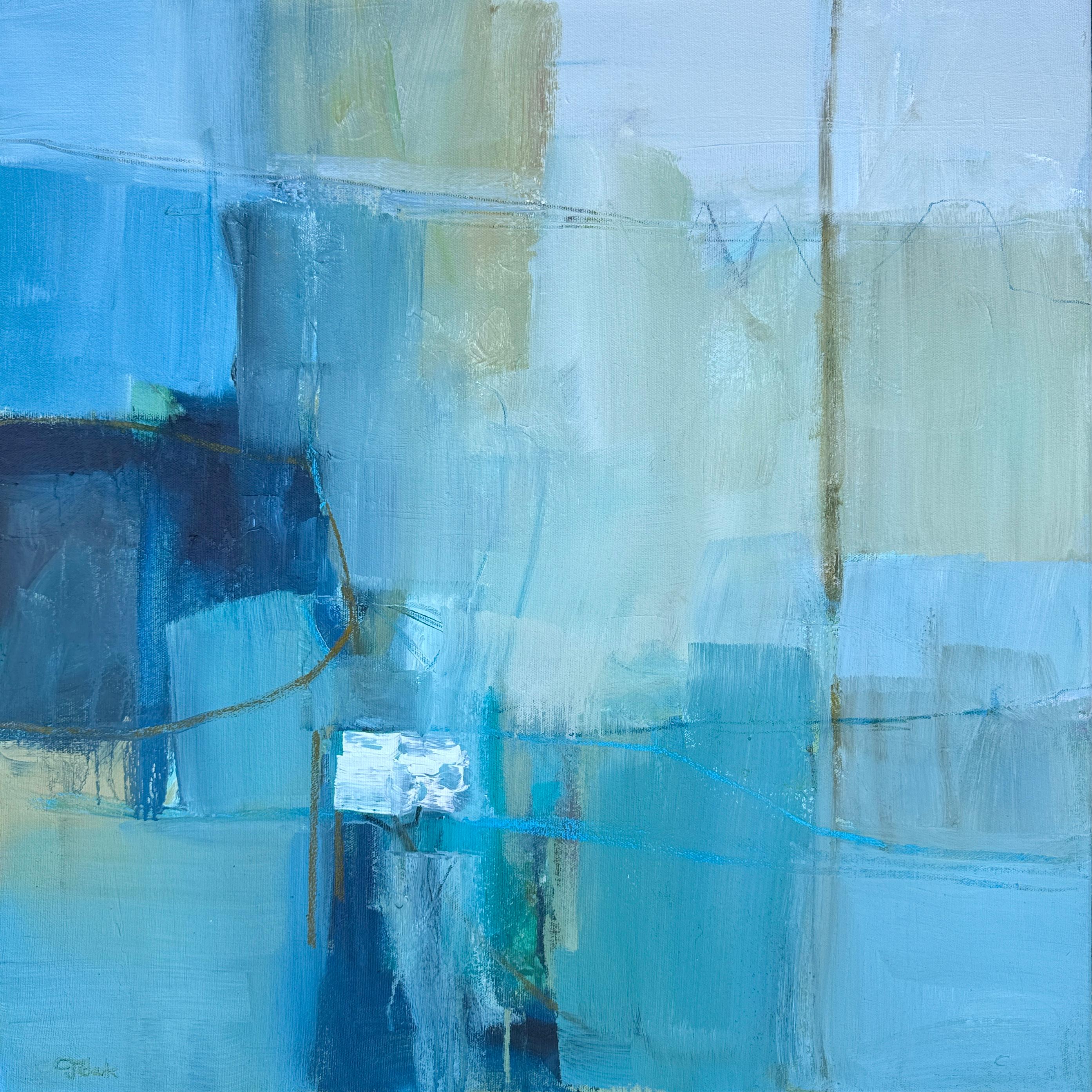 Puerto y Surf, Pintura original, Abstracto, Paisaje en venta 3