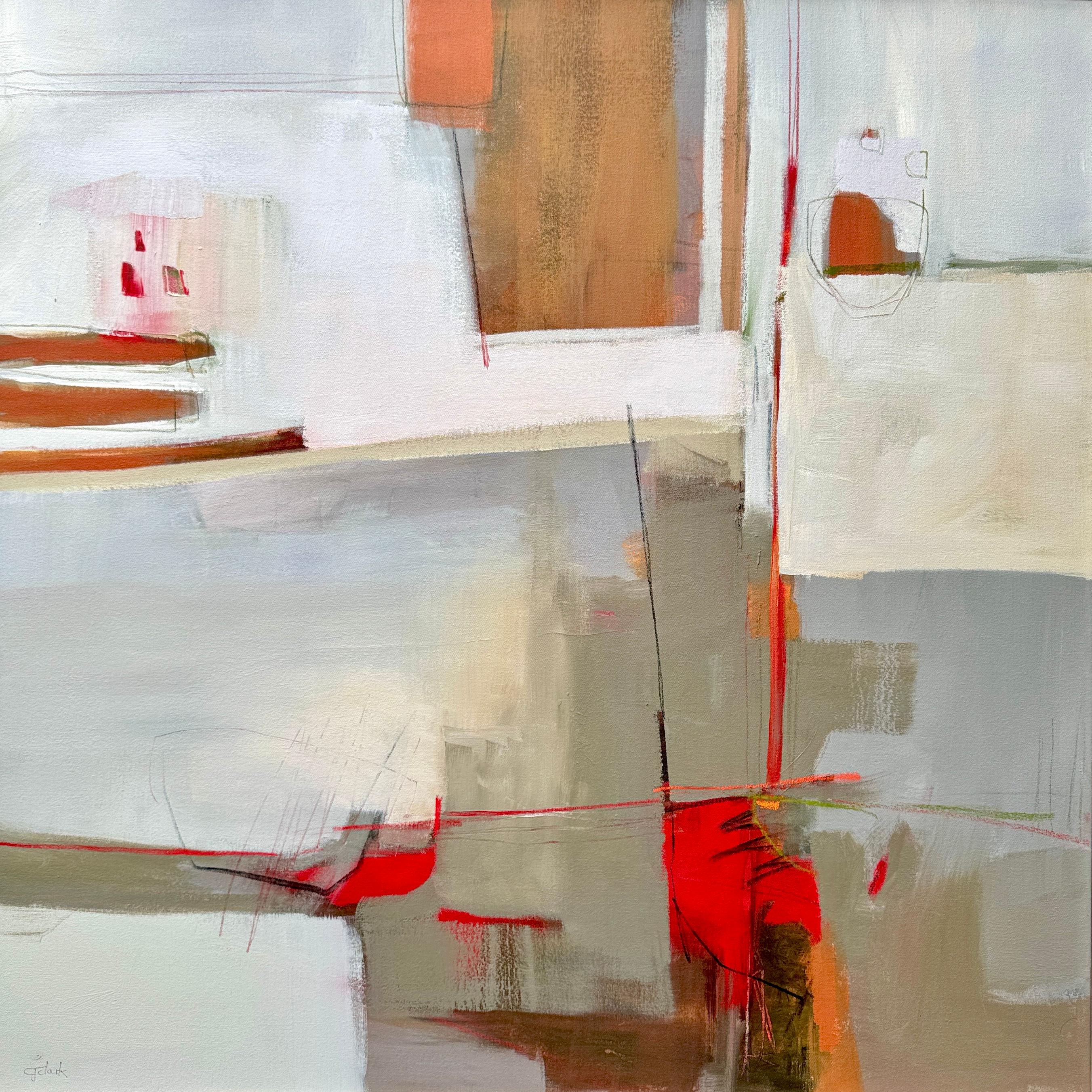 Camilla Clark Landscape Painting – Hot Mango Flush - Zeitgenössisch, abstrakt, originell