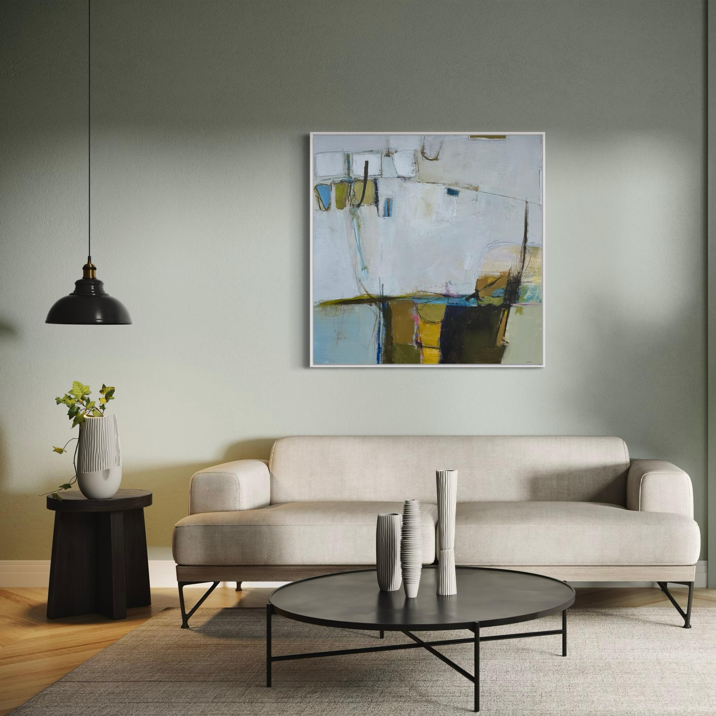 Focusing on the moments of placing colour, shape and texture on the canvas this painting is about being present - life is about taking moments to be present.

Camilla has spent most of her life surrounded by the beautiful Somerset countryside from