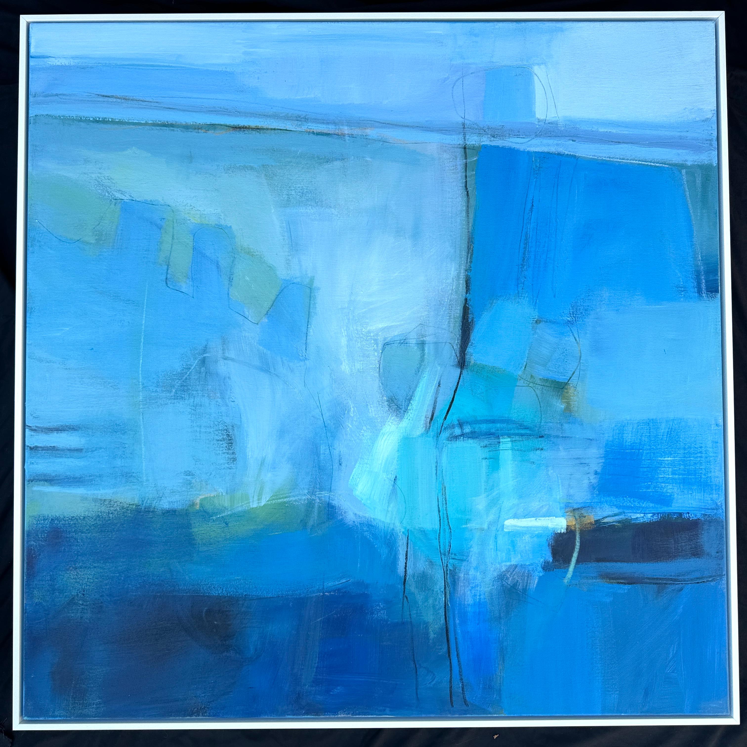 Salted Coast, Originalgemälde, Abstrakt, Blaues Gemälde im Angebot 1
