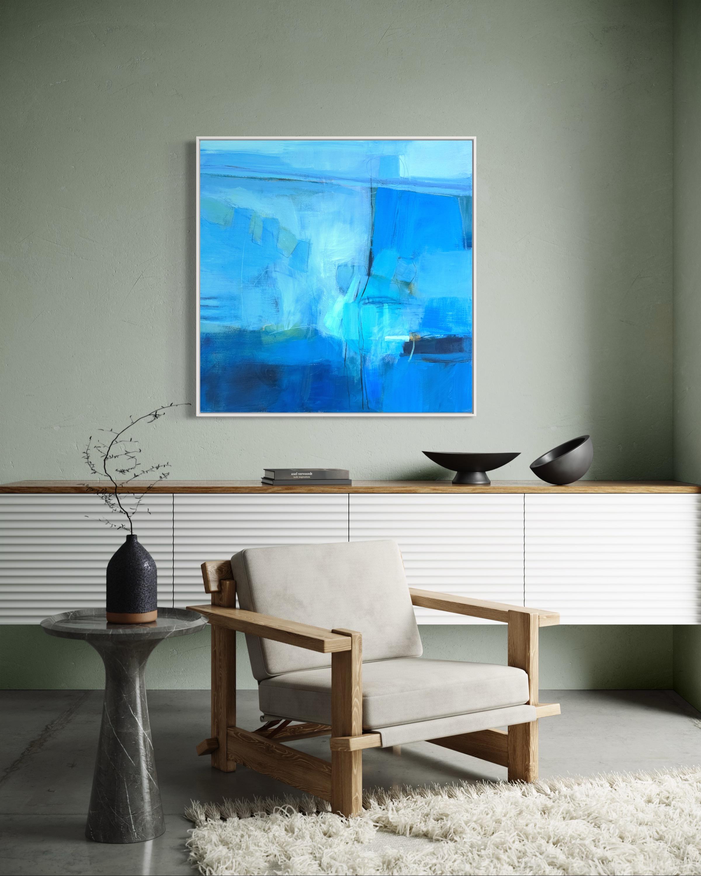 Salted Coast, Originalgemälde, Abstrakt, Blaues Gemälde im Angebot 3
