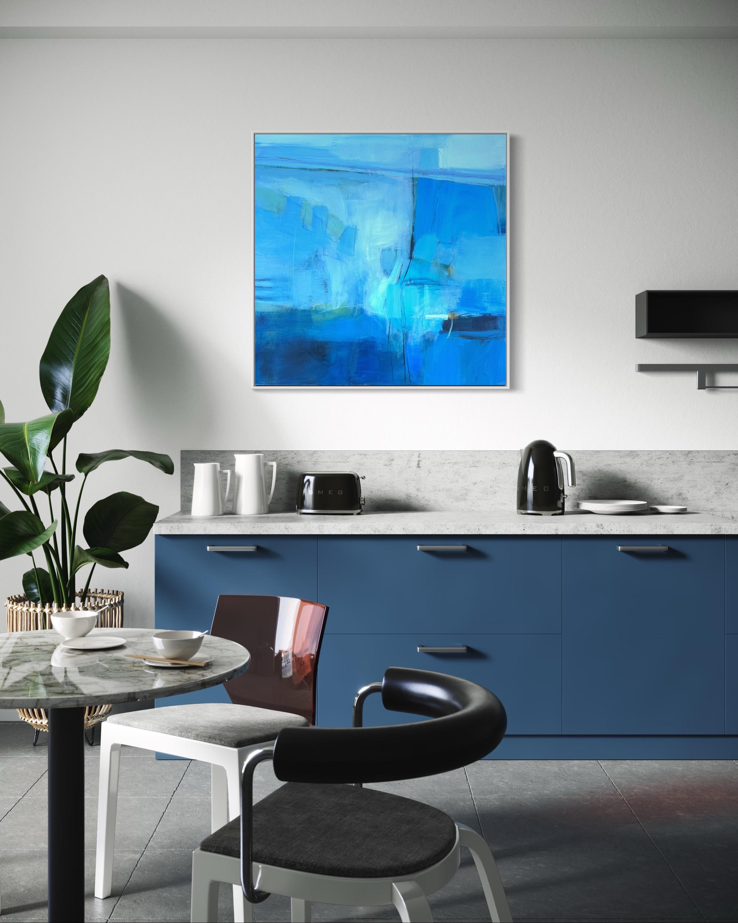 Salted Coast, Originalgemälde, Abstrakt, Blaues Gemälde im Angebot 4