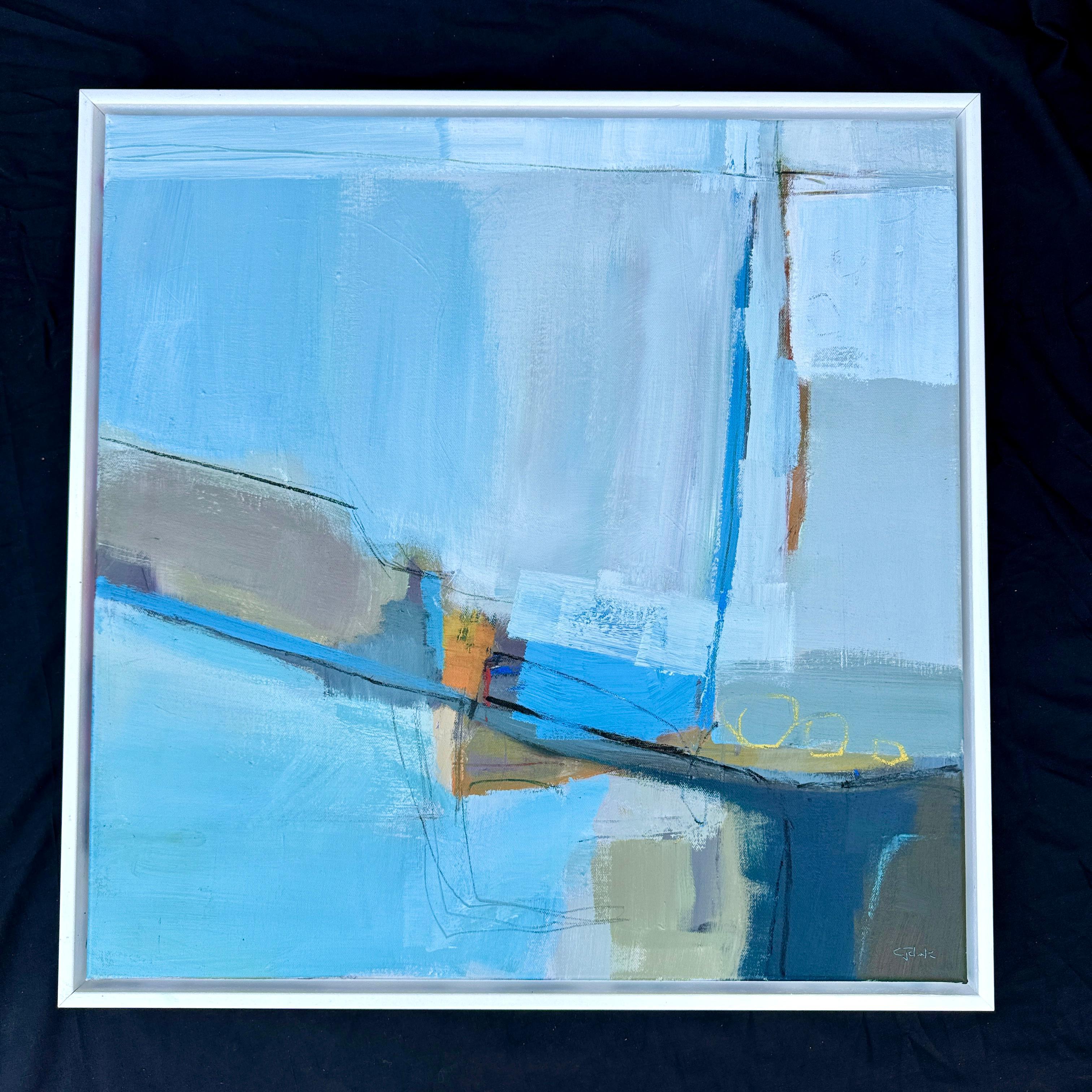 Tracce dell'altro, Pittura originale, Astratto, Paesaggio - Abstract Painting Blu di Camilla Clark