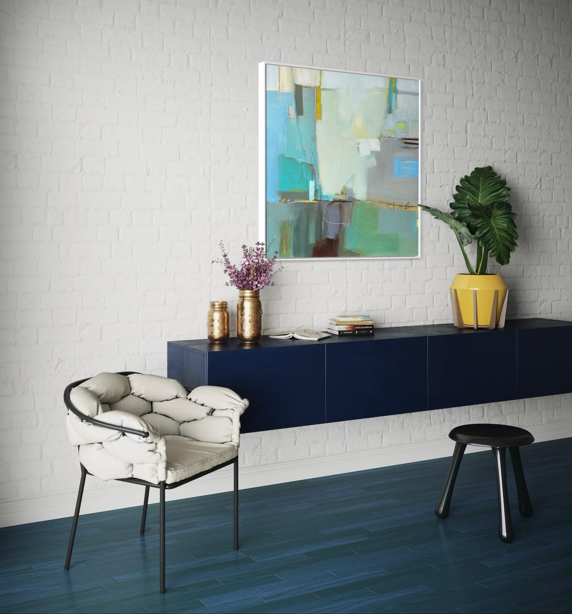 Orilla informal - Landscape Painting Azul de Camilla Clarke