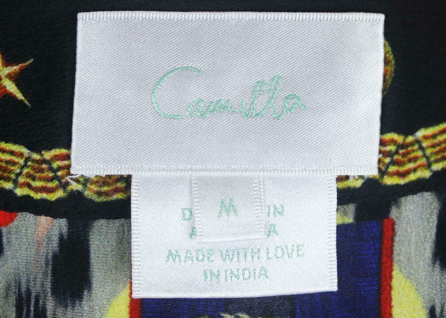 Camilla Crystal Embellised Floral Print Silk Crepe De Chine Maxi Dress In Excellent Condition In London, GB