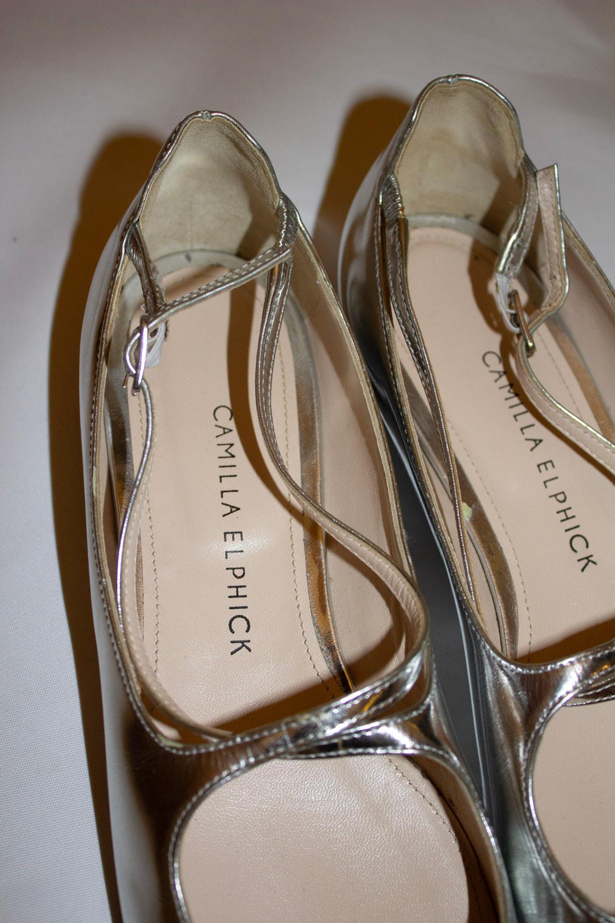 Camilla Elphick Silver Shoes In Good Condition For Sale In London, GB