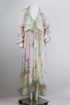 Camilla Embellished Printed Silk Maxi Wrap Dress Medium