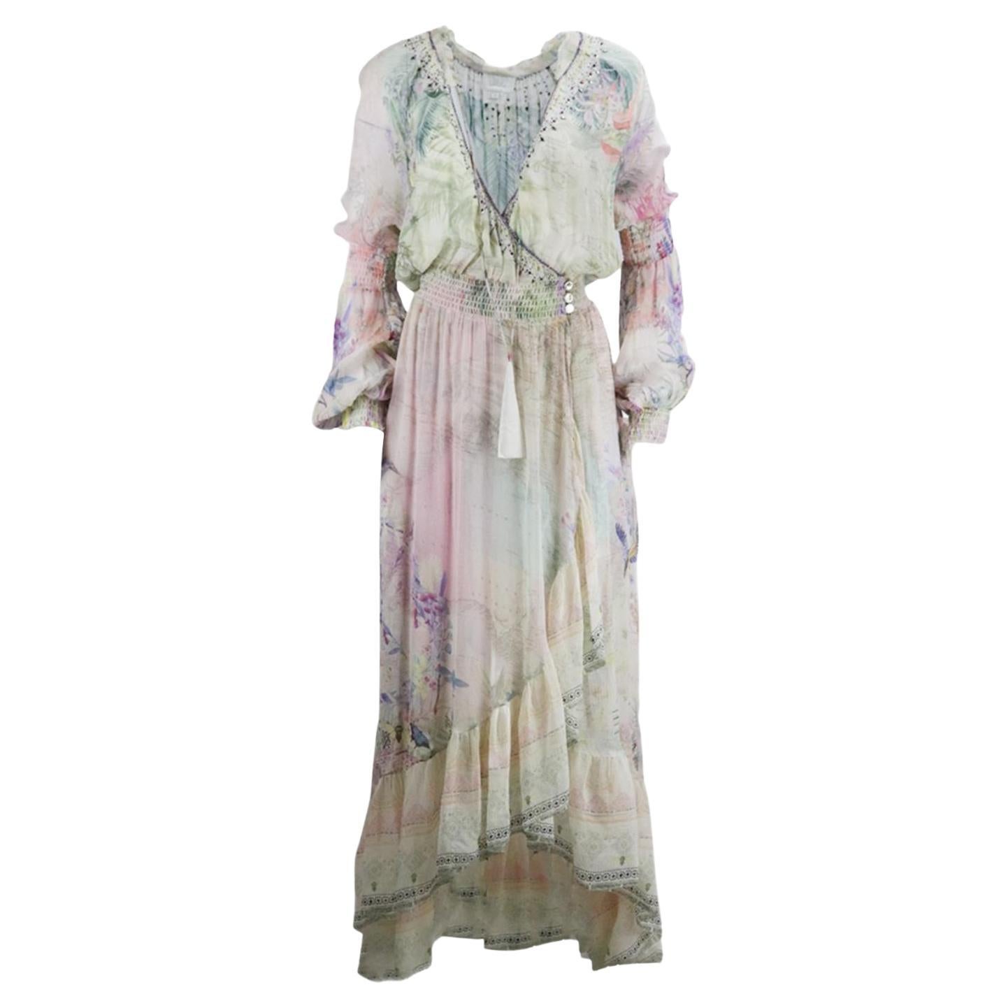 Camilladress Embroidery Crop Cami Top and Elastic Waist Swing Maxi Skirt Set