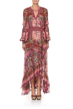 Camilla Lotus Lovers Blouson Sleeve Wrap Dress - Size Small