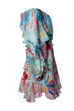 Camilla, multicoloured ruffle dress