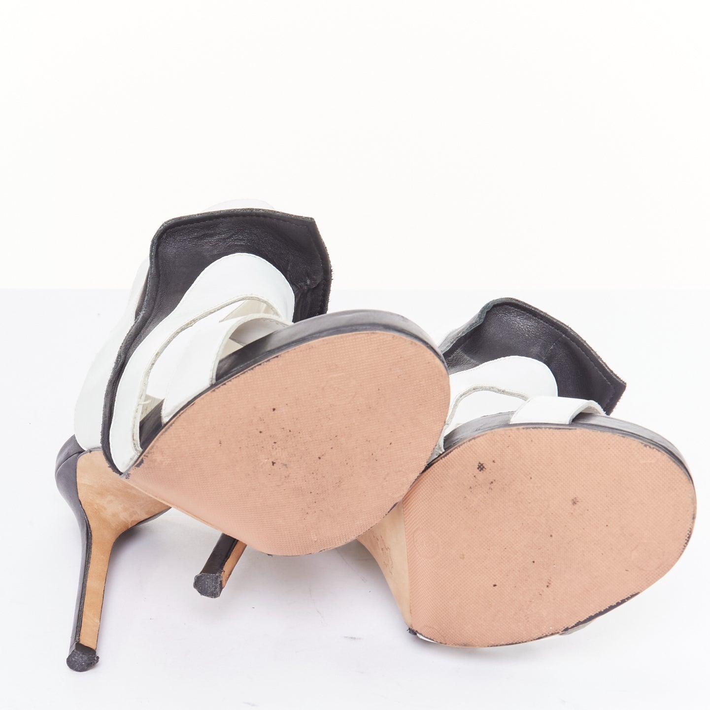 CAMILLA SKOVGAARD 2013 black white ridged high top cut out sandals EU37 en vente 6