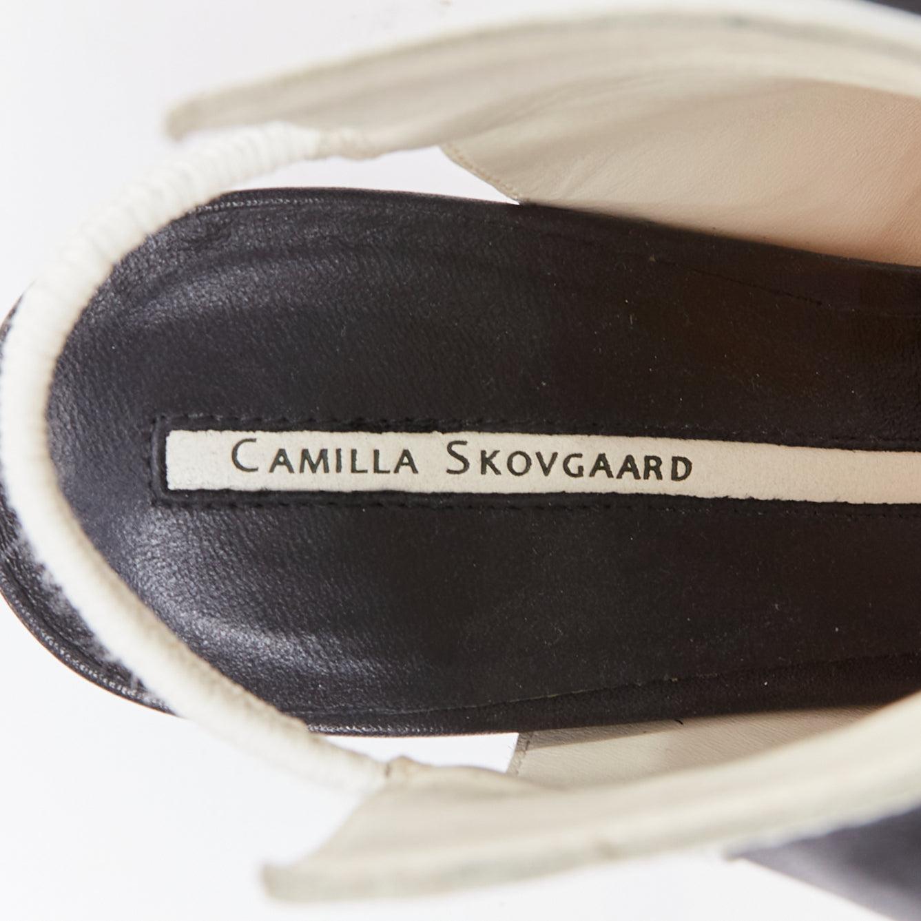 CAMILLA SKOVGAARD 2013 black white ridged high top cut out sandals EU37 en vente 4