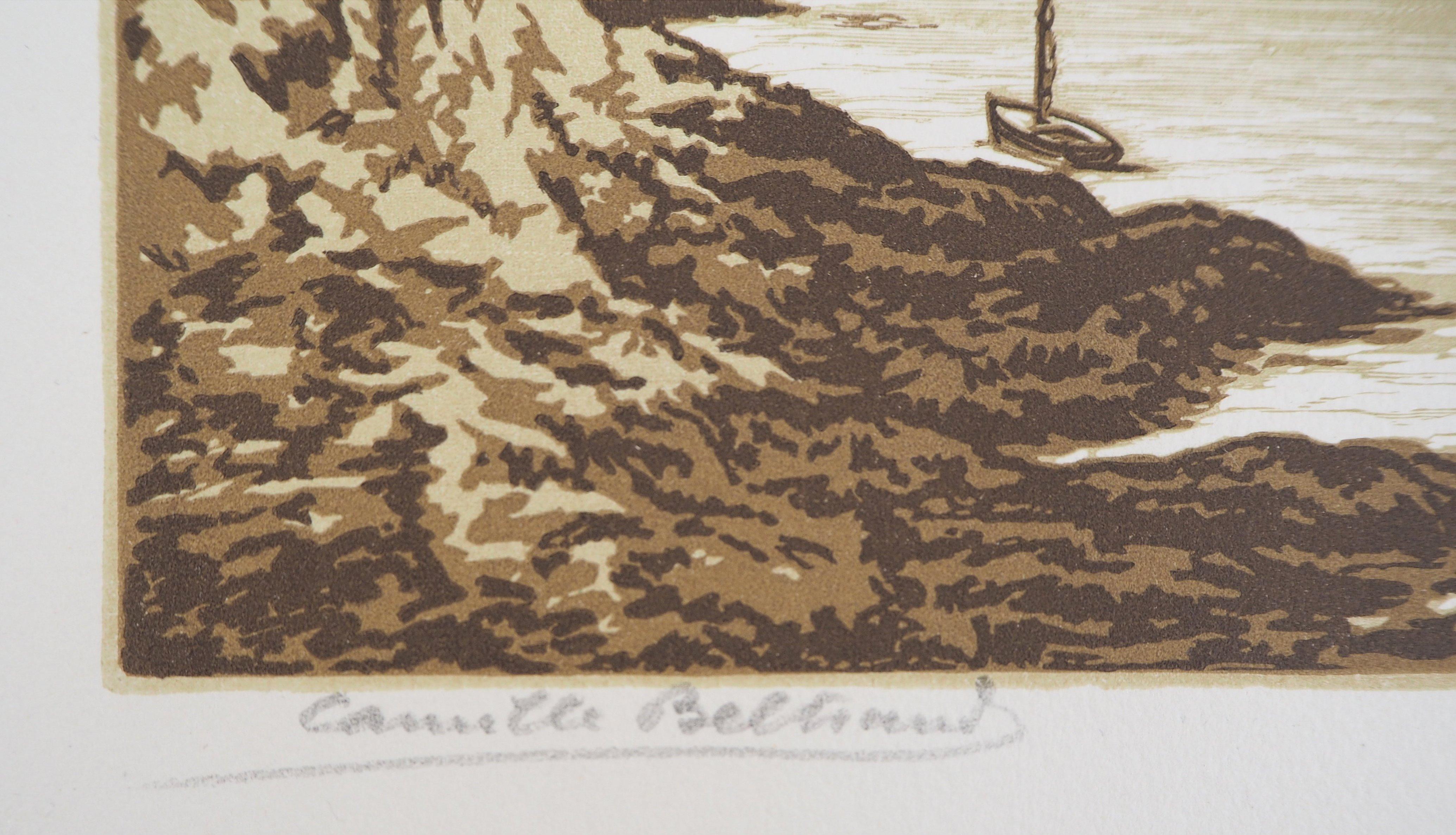 Camille BELTRAND (1877-1951)
Seascape : Sailboats at Belle Isle, 1929

Original woodcut
Handsigned in pencil
Numbered /160
On vellum 32.5 x 25.5 cm (c. 13 x 10 in)
Bears the blind stamp of the editor 'Imagier de la Gravure sur Bois' (Lugt