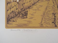 Street from the old Paris - Original wooodcut, Handsigned & Numbered