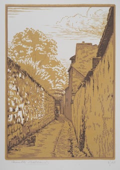Calle del viejo París - Grabado original, Firmado a mano y Numerado