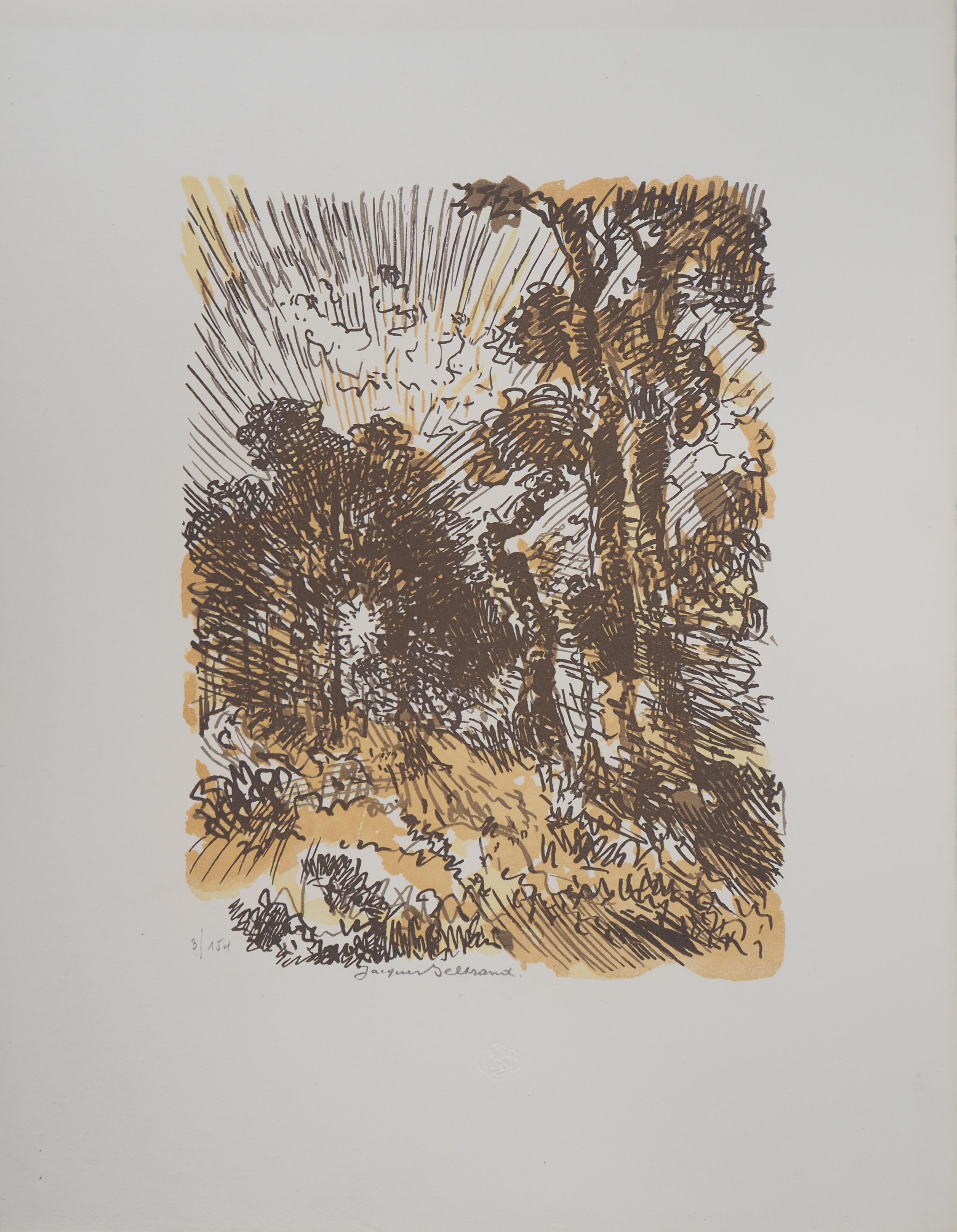 Wild Forest - Gravure originale sur bois, signée et numérotée - Print de Camille BELTRAND